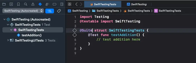 Creating a test suite
